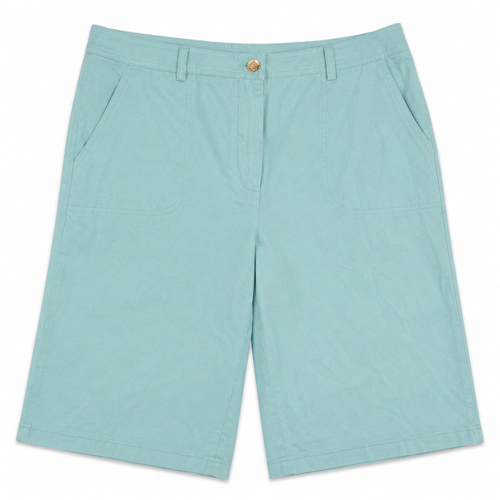 St John Sport by Marie Gray Size 14 Aqua Blue Bermuda Stretch Shorts USA